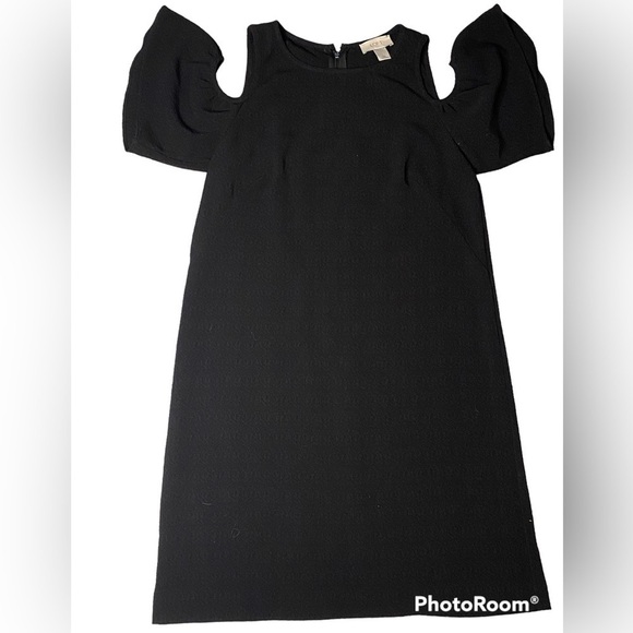 LOFT OUTLET COLD SHOULDER BLACK KNEE LENGTH DRESS SIZE XS - Picture 1 of 6